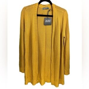 NWT Marled Reunited Clothing Mustard Yellow Open Front Cardigan Sweater Sz Small